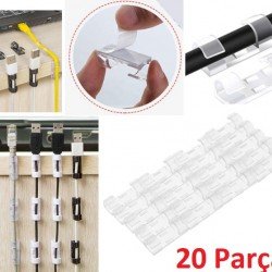 20li Yapışkanlı Kablo Sabitleyici Şeffaf Klips 20li Yapışkanlı Kablo Sabitleyici Şeffaf Klips