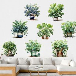 Saksılı Çiçek Tasarımlı 8li Sticker MC-480A Saksılı Çiçek Tasarımlı 8li Sticker MC-480A