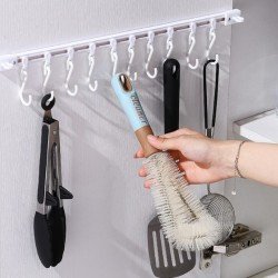 Hareketli 10 Kancalı Kendinden Yapışkanlı Askı 40cm Hareketli 10 Kancalı Kendinden Yapışkanlı Askı 40cm