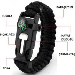 Survival Kamp Bileklik  Düdük Çok Amaçlı