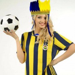 Sarı Lacivert Taraftar Tüylü Saç Bandı Sarı Lacivert Taraftar Tüylü Saç Bandı