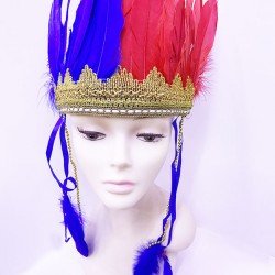 Bordo Mavi Renk Tüylü Kızılderili Başlığı | Taraftar Başlığı Bordo Mavi Renk Tüylü Kızılderili Başlığı | Taraftar Başlığı