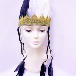 Siyah Beyaz Renk Tüylü Kızılderili Başlığı | Taraftar Başlığı Siyah Beyaz Renk Tüylü Kızılderili Başlığı | Taraftar Başlığı