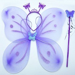 Lila Renk Kelebek Kanadı Tacı ve Sopası 50x37 cm Lila Renk Kelebek Kanadı Tacı ve Sopası 50x37 cm