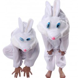 Çocuk Tavşan Kostümü Beyaz Renk 2-3 Yaş 80 cm Çocuk Tavşan Kostümü Beyaz Renk 2-3 Yaş 80 cm