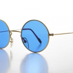 Yuvarlak Cam John Lennon Tarzı Gold Çerçeveli Mavi Gözlük Yuvarlak Cam John Lennon Tarzı Gold Çerçeveli Mavi Gözlük