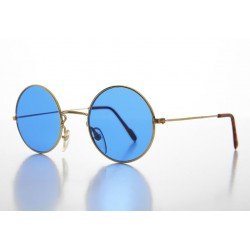 Yuvarlak Cam John Lennon Tarzı Gold Çerçeveli Mavi Gözlük Yuvarlak Cam John Lennon Tarzı Gold Çerçeveli Mavi Gözlük