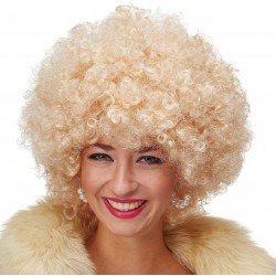 Altın Renk Kıvırcık Afro Bonus Peruk Saç Parti Peruğu Platin Gold