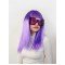 Lila Renk Uzun Düz Parti Peruğu