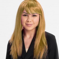 Altın Renk Düz Kesim İçi Astarlı Uzun Parti Peruğu Takma Saç