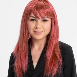 Kızıl Renk Düz Kesim Uzun Parti Peruğu Takma Saç