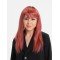 Kızıl Renk Düz Kesim Uzun Parti Peruğu Takma Saç