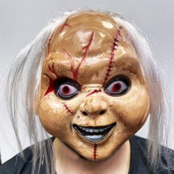 Beyaz Saçlı Çaki Maskesi Chucky Maskesi Yetişkin Çocuk Uyumlu  Beyaz Saçlı Çaki Maskesi Chucky Maskesi Yetişkin Çocuk Uyumlu