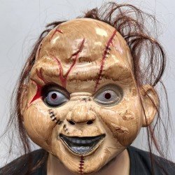 Kahverengi Saçlı Çaki Maskesi Chucky Maskesi Yetişkin Çocuk Uyumlu  Kahverengi Saçlı Çaki Maskesi Chucky Maskesi Yetişkin Çocuk Uyumlu