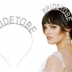 Gümüş Kaplama Kristal Taşlı Bride To Be Gelin Tacı 16x17 cm