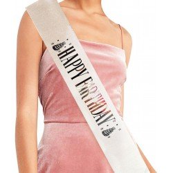 Beyaz Üzeri Gümüş Büyük Happy Birthday Yazılı Simli Işıltılı Kuşak Kemer 10 cm Genişlik Beyaz Üzeri Gümüş Büyük Happy Birthday Yazılı Simli Işıltılı Kuşak Kemer 10 cm Genişlik