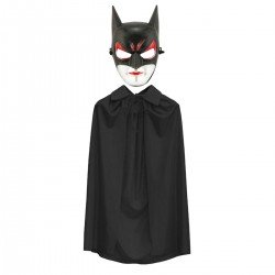 Batman Maskesi Cat Woman ve Batman Pelerini 90 cm Siyah Renk Set  Batman Maskesi Cat Woman ve Batman Pelerini 90 cm Siyah Renk Set