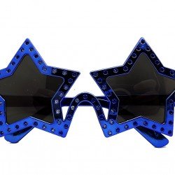 Mavi Renk Yıldız Şekil Parti Gözlüğü Retro 16X7 cm