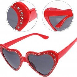 Kalp Şekilli Taşlı Parti Gözlüğü Kırmızı Renk 6x16 cm
