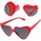 Kalp Şekilli Taşlı Parti Gözlüğü Kırmızı Renk 6x16 cm
