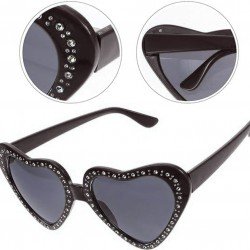 Kalp Şekilli Taşlı Parti Gözlüğü Siyah Renk 6x16 cm