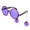 Disko Toplu Küpeli Parti Gözlüğü Mor Renk 15x16 cm