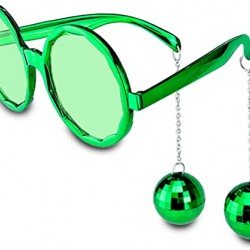 Disko Toplu Küpeli Parti Gözlüğü Yeşil Renk Disko Toplu Küpeli Parti Gözlüğü Yeşil Renk