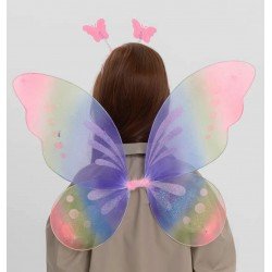 Gökkuşağı Renk Çocuk Kelebek Kanadı Tacı ve Asası Gösteri Kanadı 50x42 cm Gökkuşağı Renk Çocuk Kelebek Kanadı Tacı ve Asası Gösteri Kanadı 50x42 cm