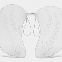 Beyaz Renk Ortası Beyaz Tüylü Tül Peri Kanadı 40x50 cm Beyaz Renk Ortası Beyaz Tüylü Tül Peri Kanadı 40x50 cm