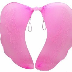 Pembe Renk Ortası Pembe Tüylü Tül Peri Kanadı 40x50 cm