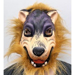 Kahverengi Saçlı Dişli Kurt Maskesi Köpek Maskesi Mega Peluş 18 No Kahverengi Saçlı Dişli Kurt Maskesi Köpek Maskesi Mega Peluş 18 No