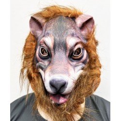 Kahverengi Saçlı Kurt Maskesi Köpek Maskesi Mega Peluş 19 No Kahverengi Saçlı Kurt Maskesi Köpek Maskesi Mega Peluş 19 No