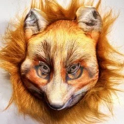Kahverengi Peluş Saçlı Tilki Maskesi Mega Peluş 29 No