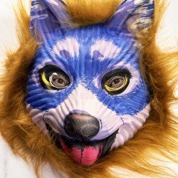 Kahverengi Saçlı Mavi Yüz Sevimli Köpek Maskesi 30 No