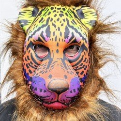 Kahverengi Yeleli Saçlı Renkli Aslan Maskesi Mega Peluş 5 No Kahverengi Yeleli Saçlı Renkli Aslan Maskesi Mega Peluş 5 No