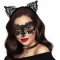 Siyah Renk Dantel Maske ve Dantel Kulak Taç Seti Yetişkin No 10
