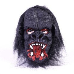 Lateks Goril Maskesi Maymun Maskesi Et Maskesi Orangutan Siyah Saçlı 2 No