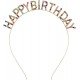 Rengarenk Kristal Taşlı Ekstra Lüks Gümüş Kaplama Happy Birthday Taç 16x17 cm