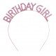 Pembe Renk Kristal Taşlı Parlak Birthday Girl Yazılı Taç 16x17 cm
