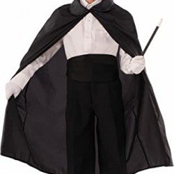 Sihirbaz Pelerini 90 cm ve Sihirbaz Şapkası Siyah Renk Çocuk Boy  Sihirbaz Pelerini 90 cm ve Sihirbaz Şapkası Siyah Renk Çocuk Boy