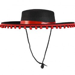 Kırmızı Ponponlu Siyah Renk Çocuk İspanyol Şapkası Kırmızı Ponponlu Siyah Renk Çocuk İspanyol Şapkası