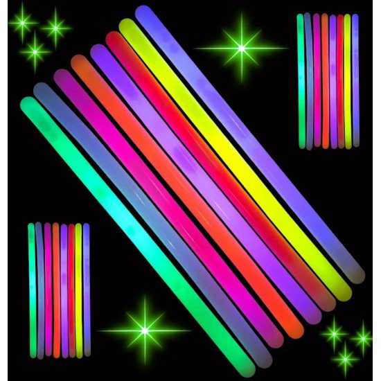 Karanlıkta Parlayan Fosforlu Glow Stick Kalın Çubuk 30 cm 1 Adet