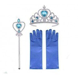 Mavi Renk Elsa Kalp Taç + Elsa Asası + Eldiven Seti Çocuk Boy Mavi Renk Elsa Kalp Taç + Elsa Asası + Eldiven Seti Çocuk Boy