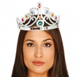 Gümüş Renk Plastik Prenses Tacı Kraliçe Tacı 60 cm Gümüş Renk Plastik Prenses Tacı Kraliçe Tacı 60 cm