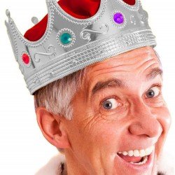 Gümüş Renk Yetişkin Çocuk Uyumlu Kral Tacı Kraliyet Tacı 60 cm Gümüş Renk Yetişkin Çocuk Uyumlu Kral Tacı Kraliyet Tacı 60 cm