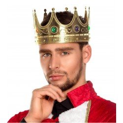 Altın Renk Yetişkin Çocuk Uyumlu Kral Tacı 60 cm Altın Renk Yetişkin Çocuk Uyumlu Kral Tacı 60 cm