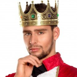 Altın Renk Yetişkin Çocuk Uyumlu Kral Tacı 60 cm