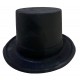Siyah Renk Plastik Nubuk Kadife Kaplama Fötr Şapka 11 cm