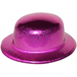 Pembe Renk Hologramlı Plastik Yuvarlak Melon 27x24 cm Pembe Renk Hologramlı Plastik Yuvarlak Melon 27x24 cm