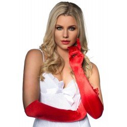 Kırmızı Renk Ekstra Lüks Parlak Uzun Boy Saten Eldiven Kırmızı Renk Ekstra Lüks Parlak Uzun Boy Saten Eldiven